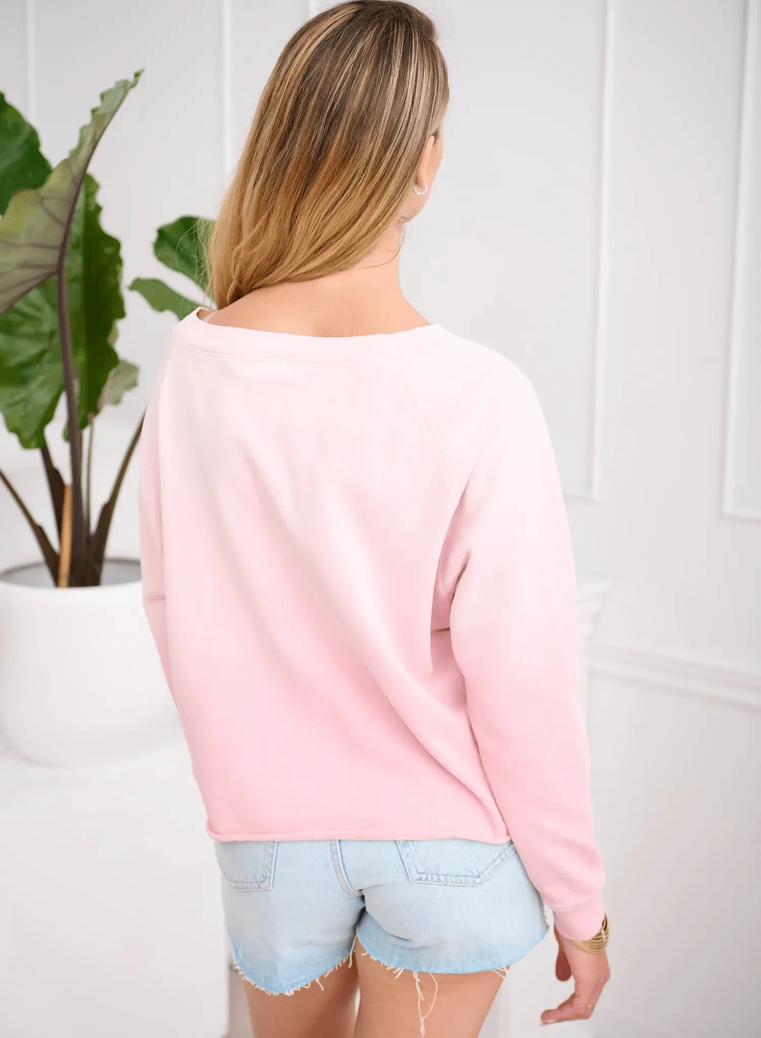 CHRLDR Anna Crop Boatneck Sweatshirt - Sunfaded Dusty Rose
