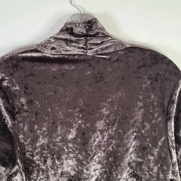 Crushed Velvet Laser Cut Open Jacket