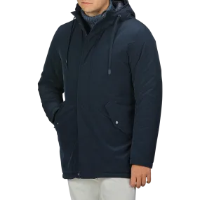Dark Blue Nylon Technical Padded Jacket