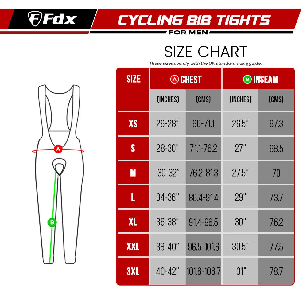 Fdx Equin Men's & Boy's Blue Thermal Padded Cycling Bib Tights