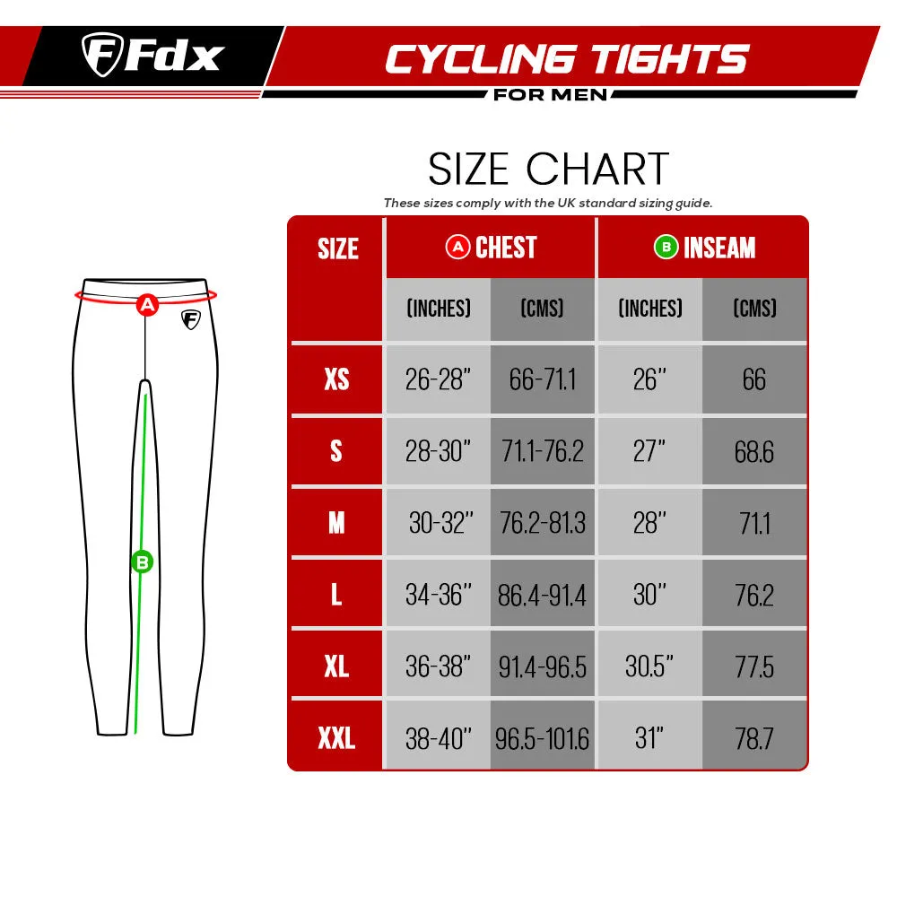 Fdx Viper Men's & Boy's Red Thermal Padded Cycling Tights