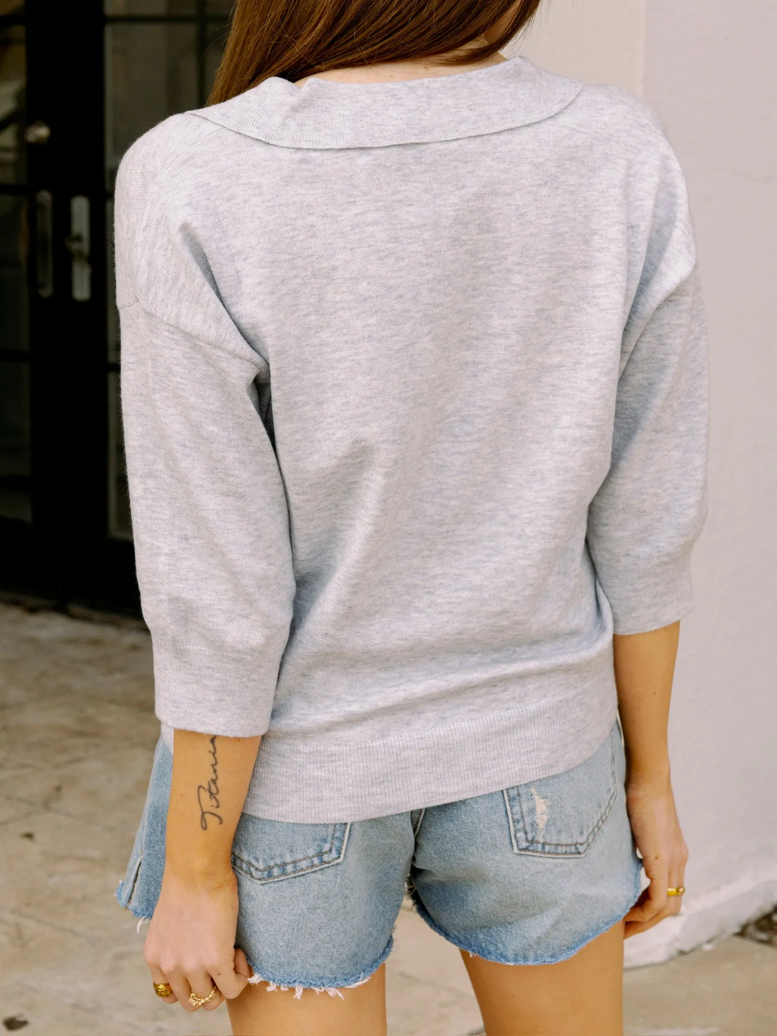 Frnch Plume Sweater in Grey