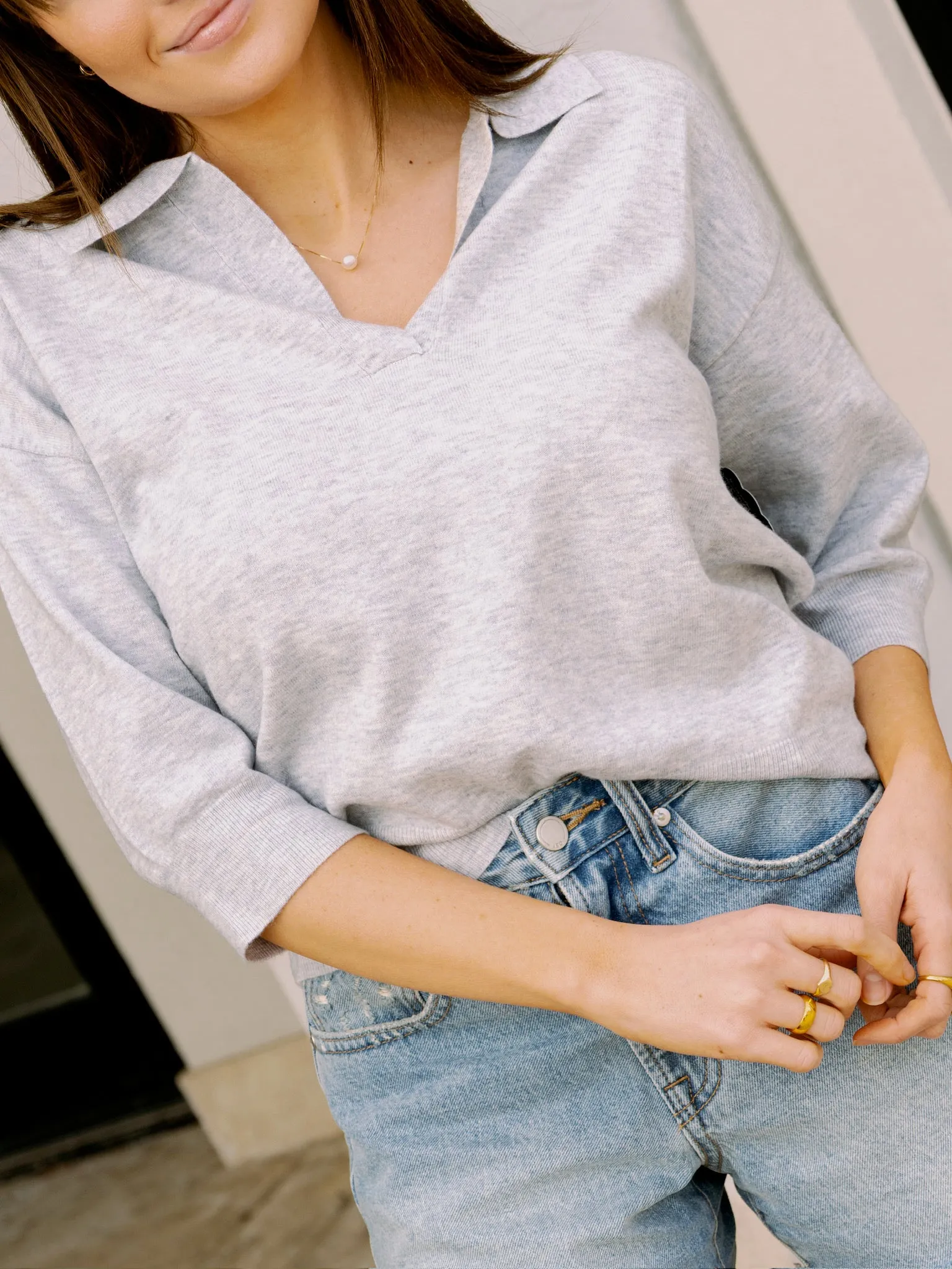 Frnch Plume Sweater in Grey