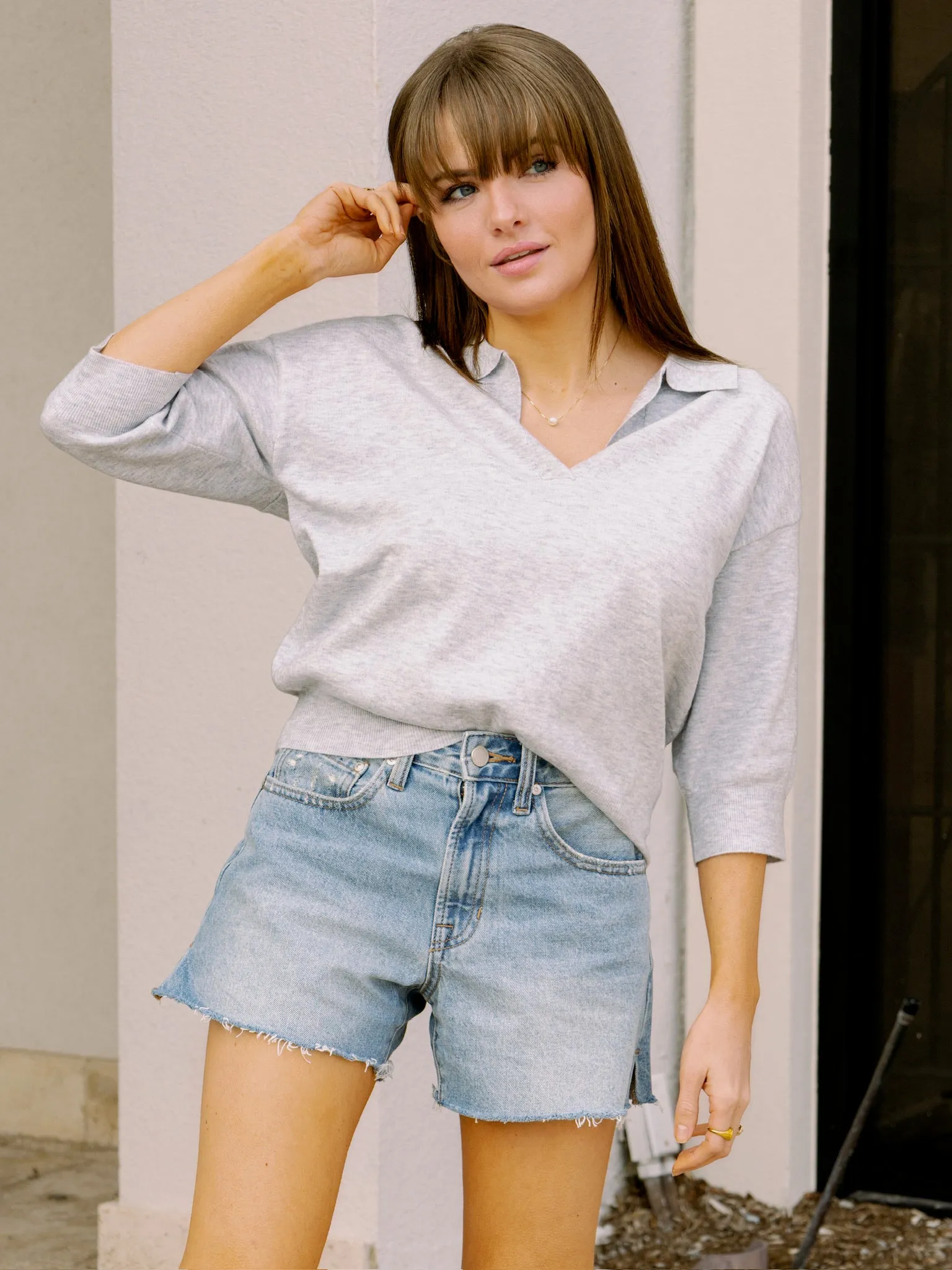 Frnch Plume Sweater in Grey