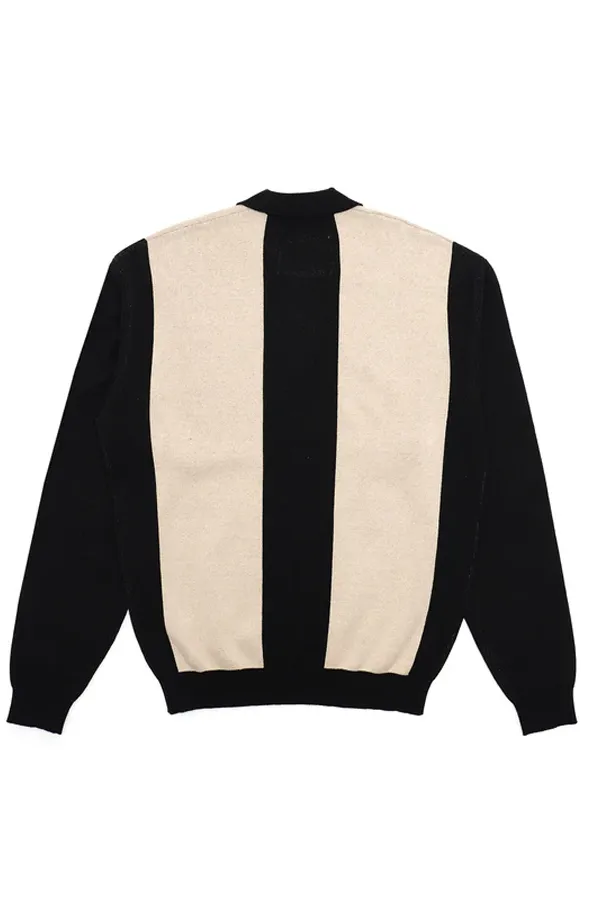 Harrison Longsleeve Polo Sweater | Black