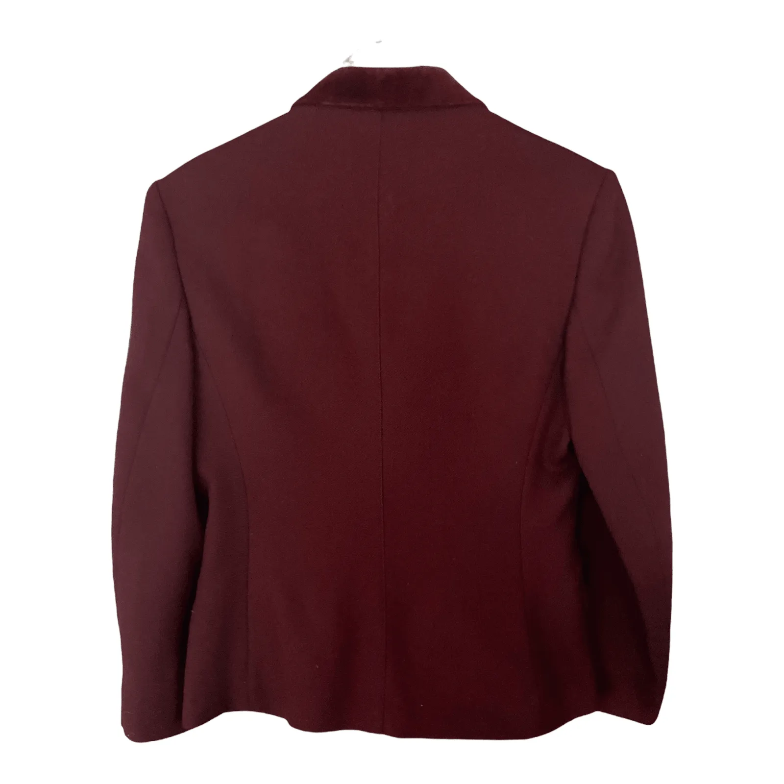 Jaeger Vintage Jacket with Velvet Collar Burgundy 100% Wool UK10/12