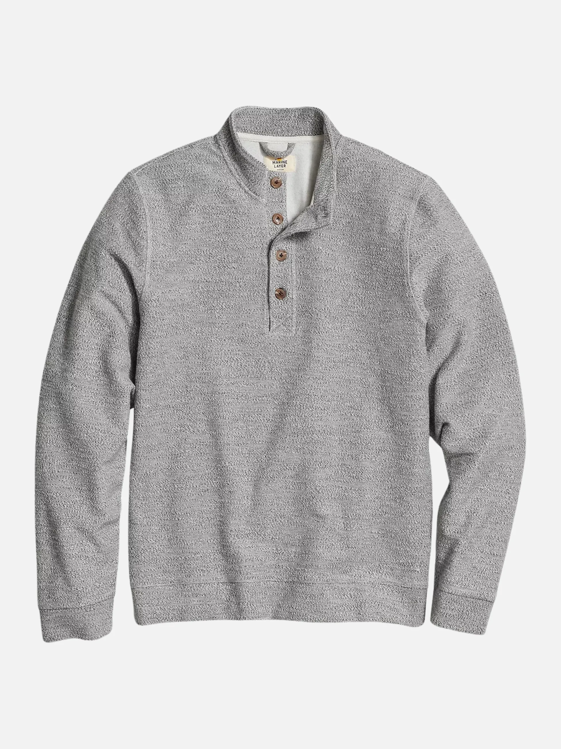 Marine Layer Clayton Textured Pullover - Grey