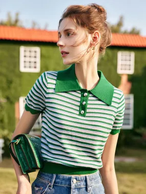 Maya Retro Polo Button Knitted Sweater