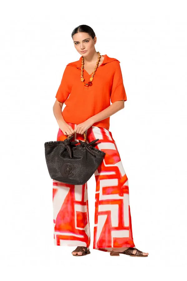 ORANGE POLO SWEATER