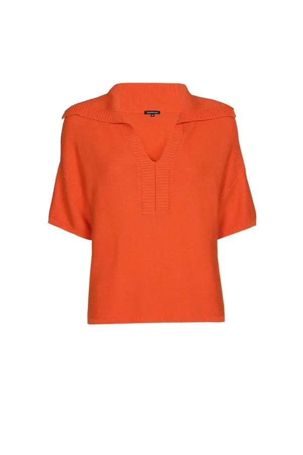 ORANGE POLO SWEATER