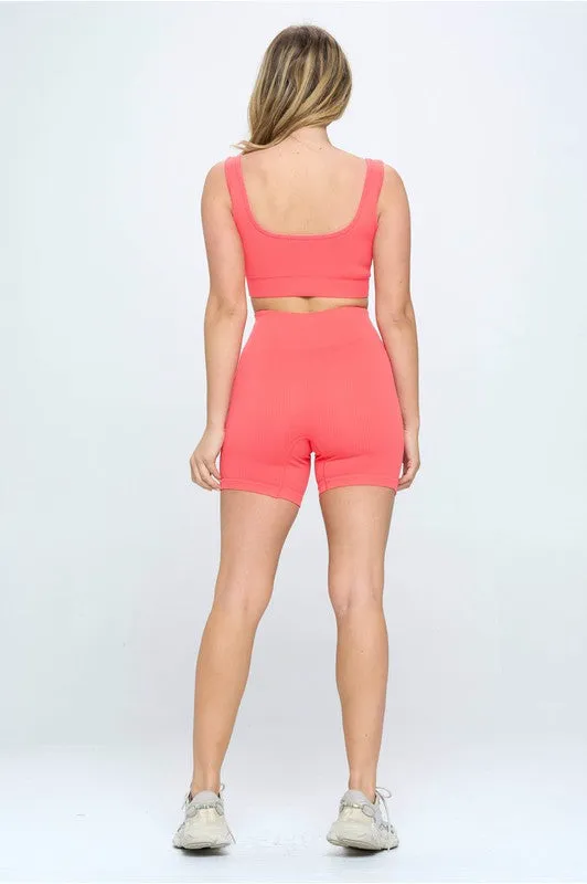 Otos Active Seamless Ribbed Two Piece Activewear Set