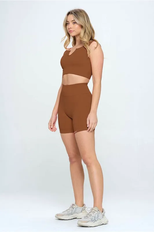 Otos Active Seamless Ribbed Two Piece Activewear Set