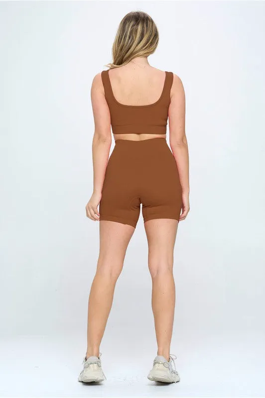 Otos Active Seamless Ribbed Two Piece Activewear Set