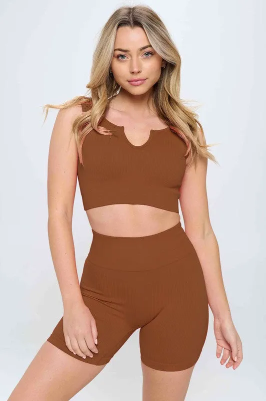 Otos Active Seamless Ribbed Two Piece Activewear Set
