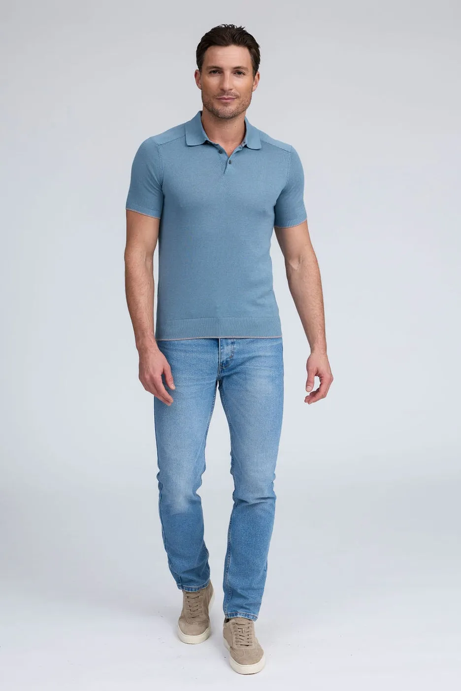 Raffi Florian Three Button Modal Cotton Polo