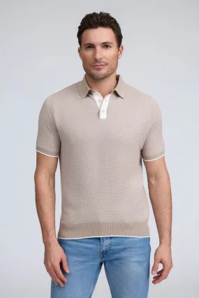 Raffi Liam Three Button Honeycomb Modal Cotton Polo