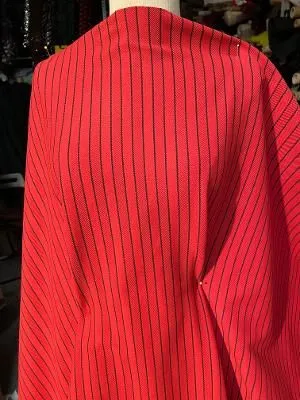 Rayon Double Knit Textured - Red/Black