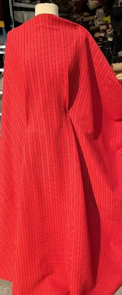 Rayon Double Knit Textured - Red/Black