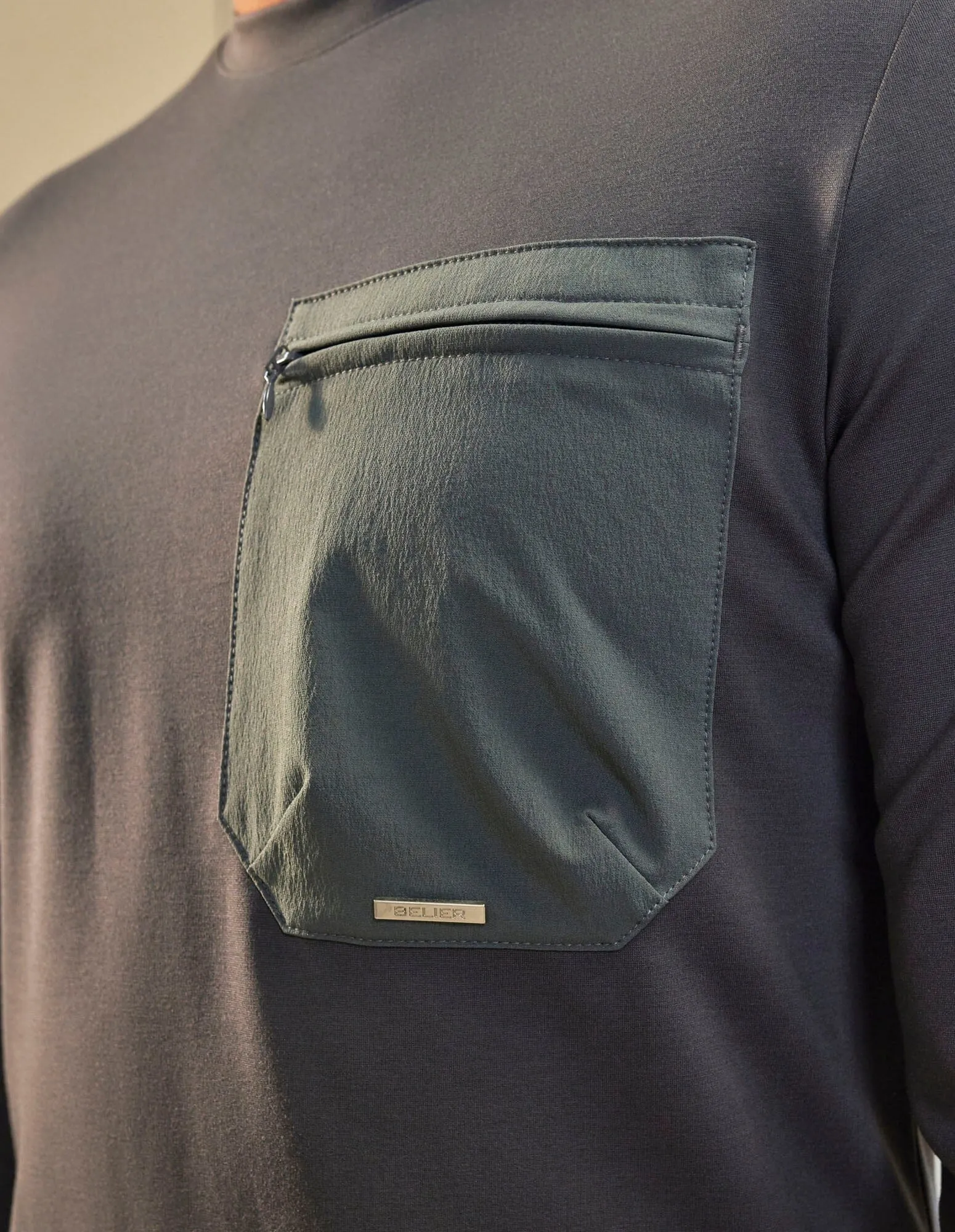 Slate/Slate L/S Tech Pocket T-Shirt