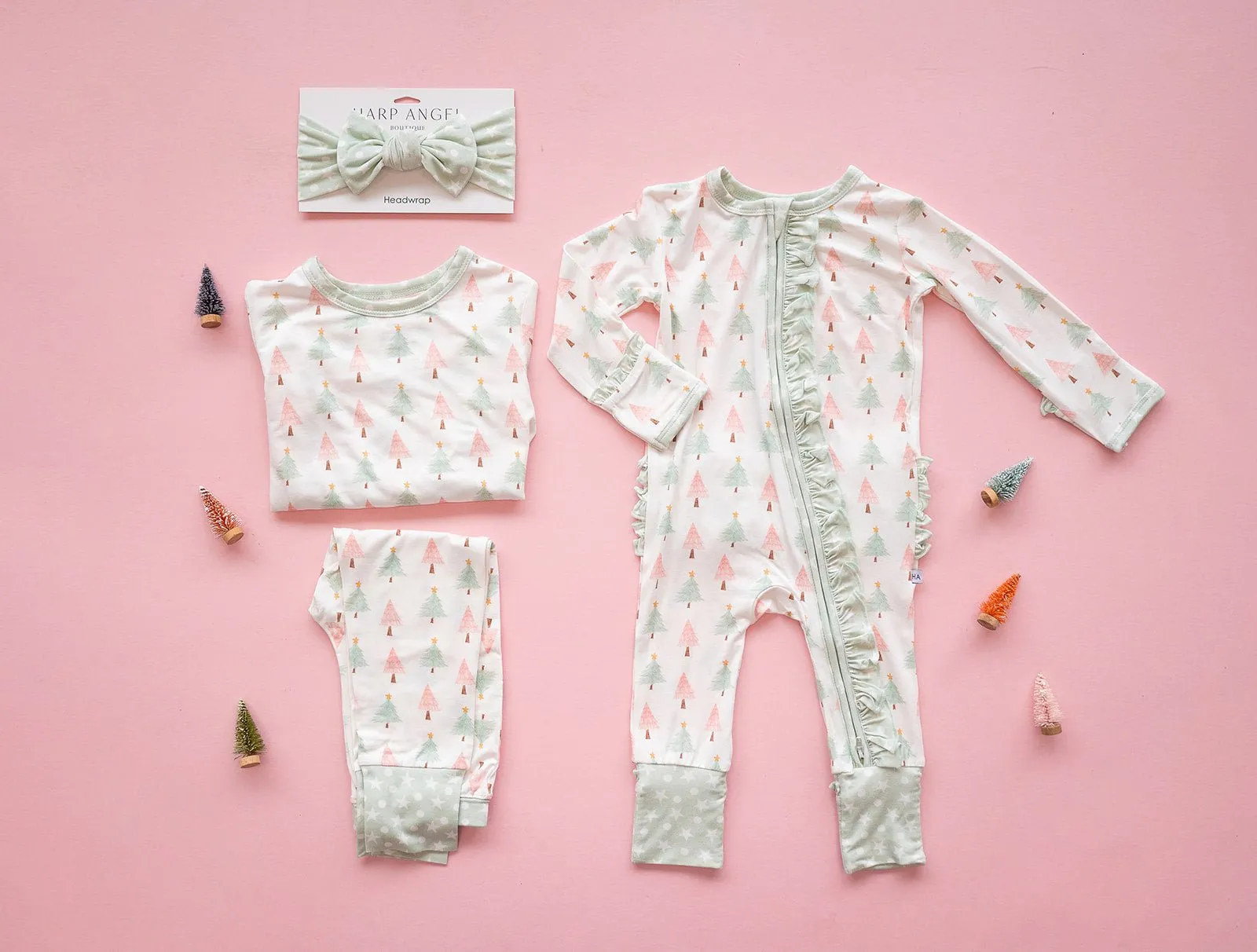 Two-Piece Pajama Set - Sweet Christmas Trees