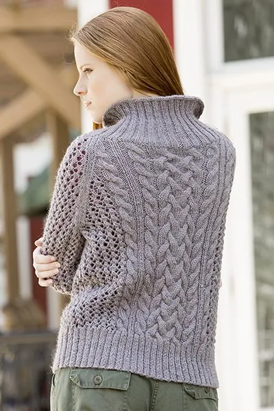 Universal Yarn Deluxe Cable Collection Patterns - Cold Mountain Pullover - PDF Download