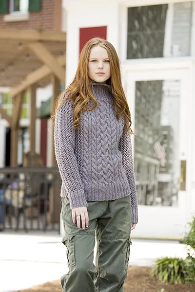 Universal Yarn Deluxe Cable Collection Patterns - Cold Mountain Pullover - PDF Download