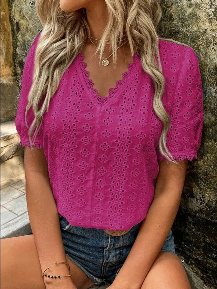Women's Lace Patchwork Blouse