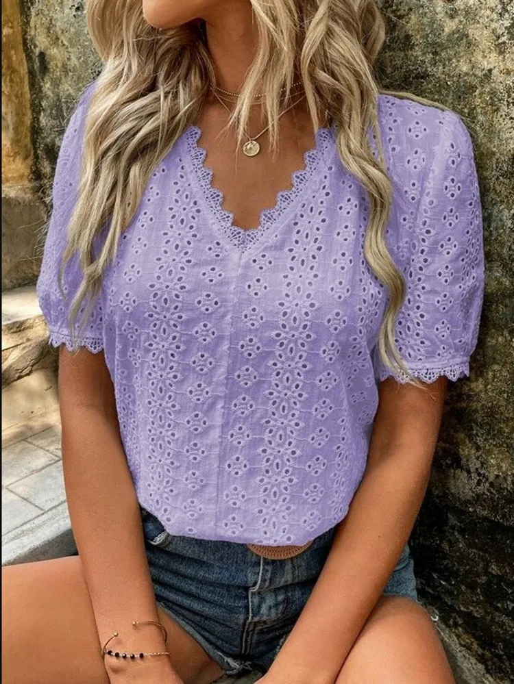 Women's Lace Patchwork Blouse